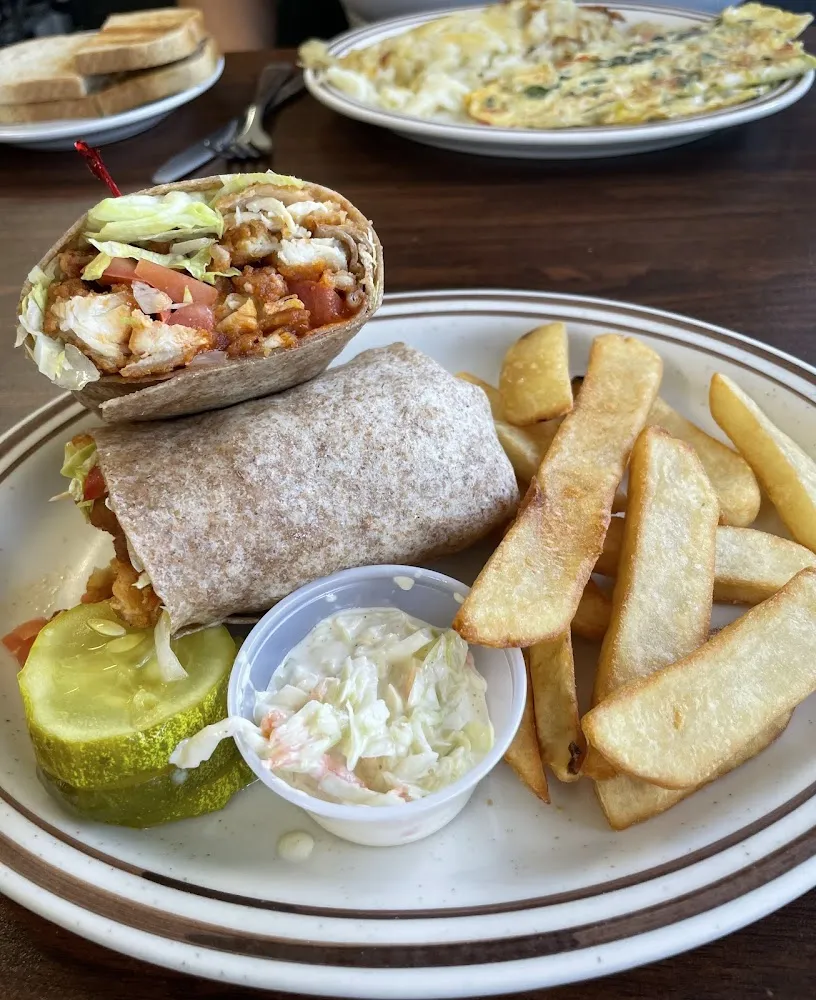 Buffalo Chicken Wrap with Fried Chicken Lettuce and Tomato