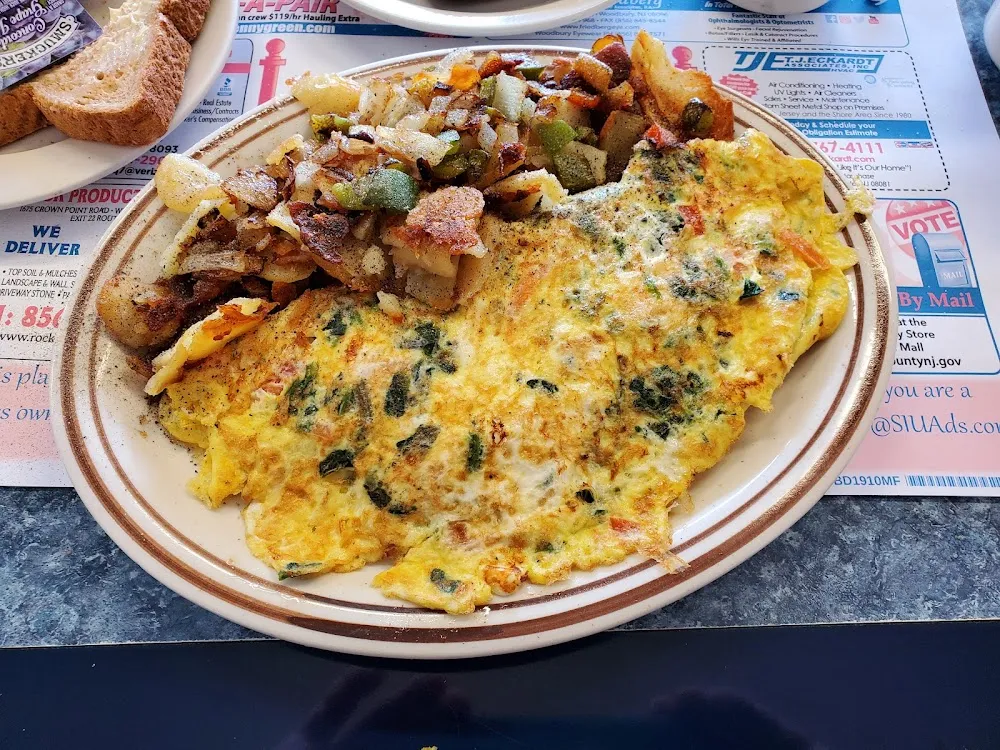Spinach and Feta Cheese Omelette with Added Tomatoes