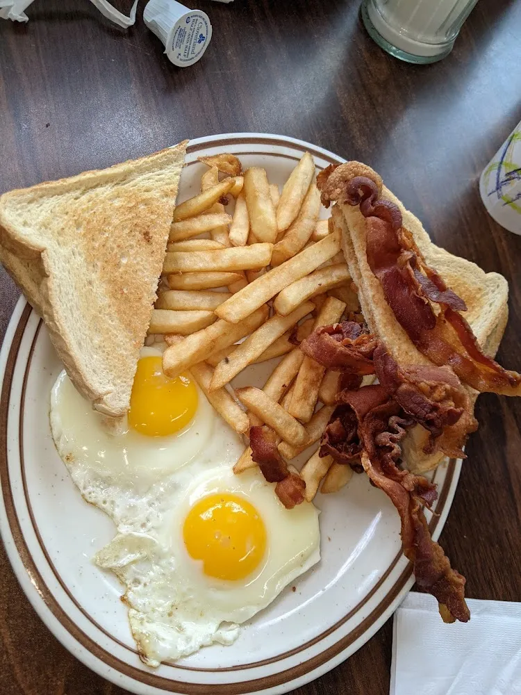 Two Eggs Sunny Side Up Bacon Fries